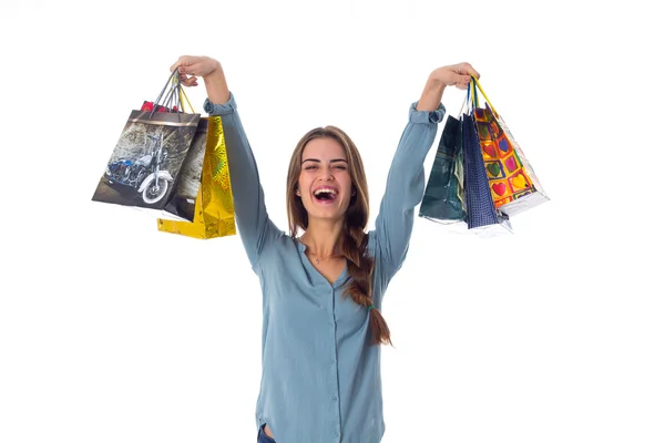 Mujer con bolsas de compras — Foto de Stock