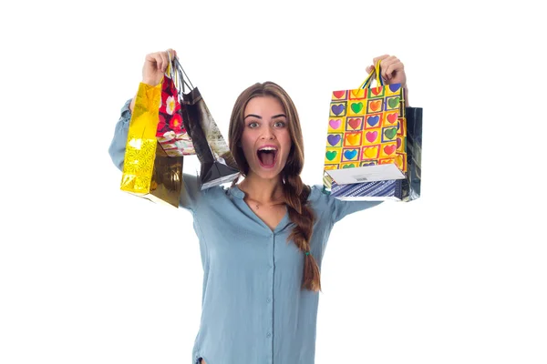 Woman with shopping bags — Stock Photo, Image