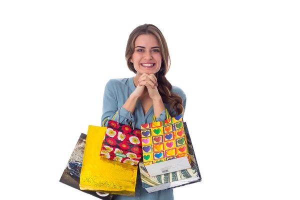 Mujer con bolsas de compras —  Fotos de Stock