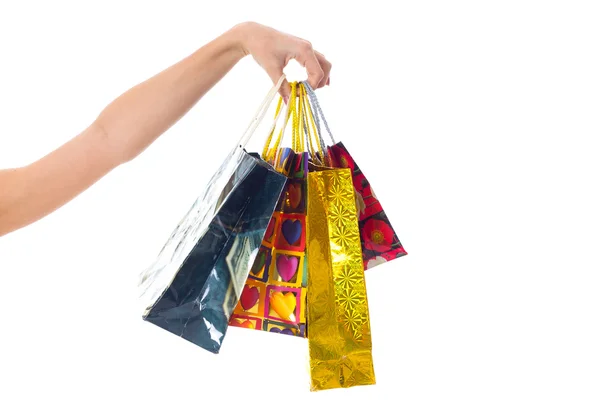 Donna con shopping bags — Foto Stock