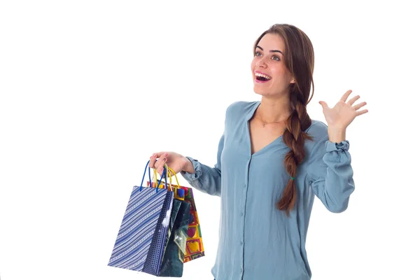 Nő bevásárló táskák — Stock Fotó