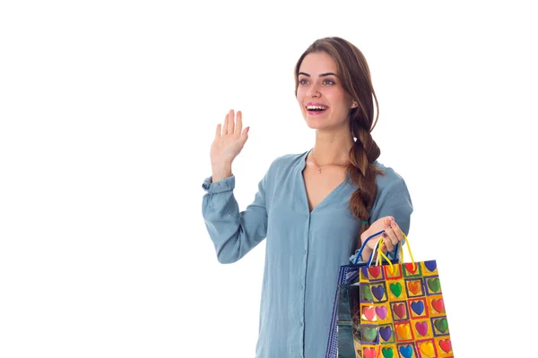 Mujer con bolsas de compras — Foto de Stock