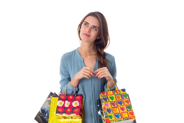 Mujer con bolsas de compras — Foto de Stock