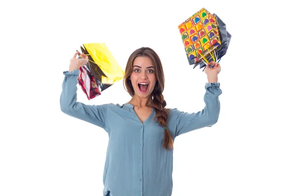 Mujer con bolsas de compras —  Fotos de Stock