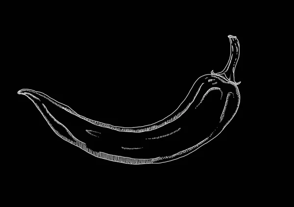Fekete képet kosszarvú paprika — Stock Fotó