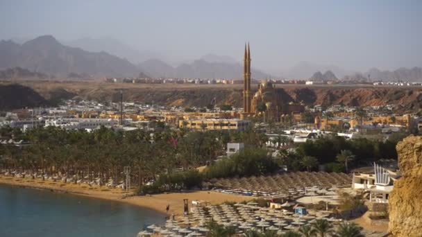 Uitzicht op strand en zee in Egypte — Stockvideo