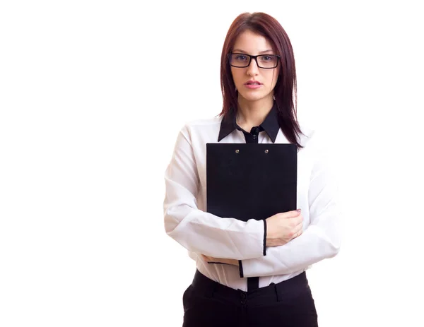 Young businesswoman holding folder — Stock Photo, Image