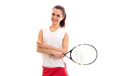 kadın tenis raketi ile