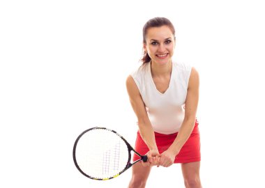 kadın tenis raketi ile