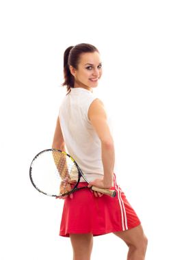 kadın tenis raketi ile