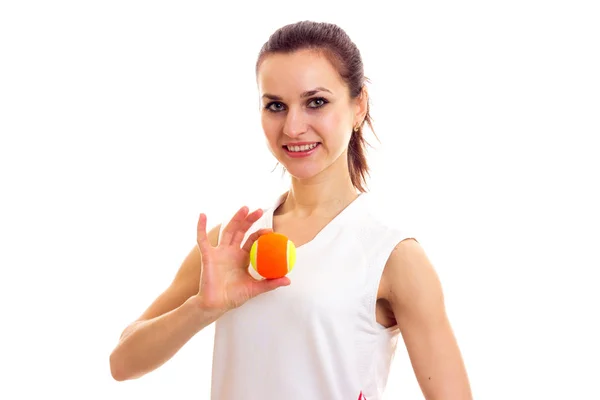 Woman with ball — Stock Photo, Image