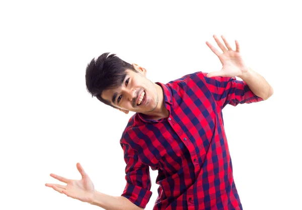 Hombre joven con camisa a cuadros —  Fotos de Stock