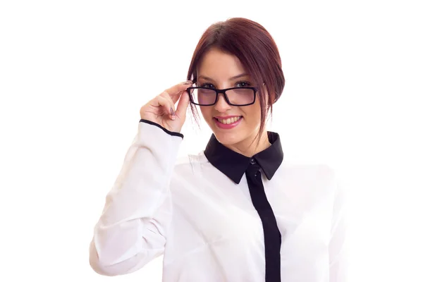 Joven empresaria con gafas — Foto de Stock