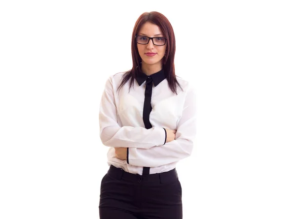 Jeune femme d'affaires avec lunettes — Photo