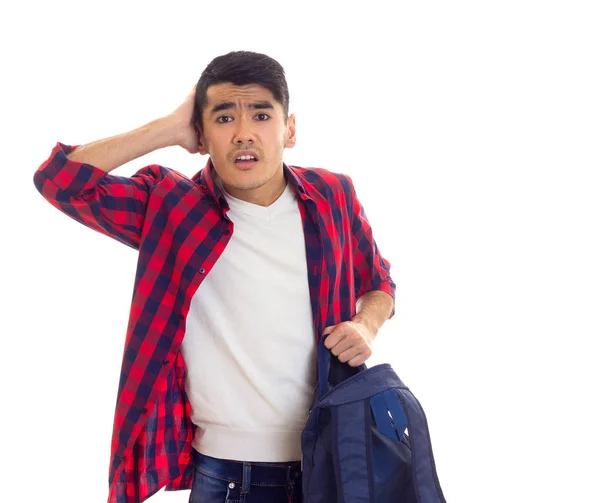 Jeune homme avec sac à dos — Photo