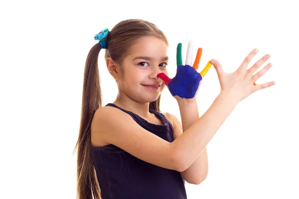 Malá holčička s barevnými kombinacemi — Stock fotografie
