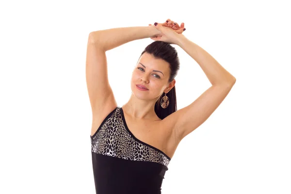 Young woman in swimming suit with earrings — Stock Photo, Image