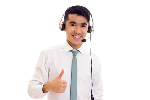 Young man using headphones — Stock Photo, Image