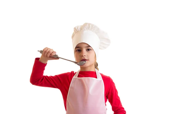 Little girl cooking — Stock Photo, Image