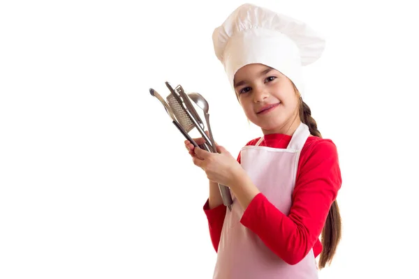 Little girl cooking — Stock Photo, Image