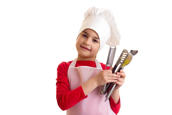 Little girl cooking — Stock Photo, Image