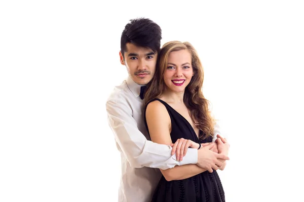 Молода пара в офіційних сукнях — стокове фото