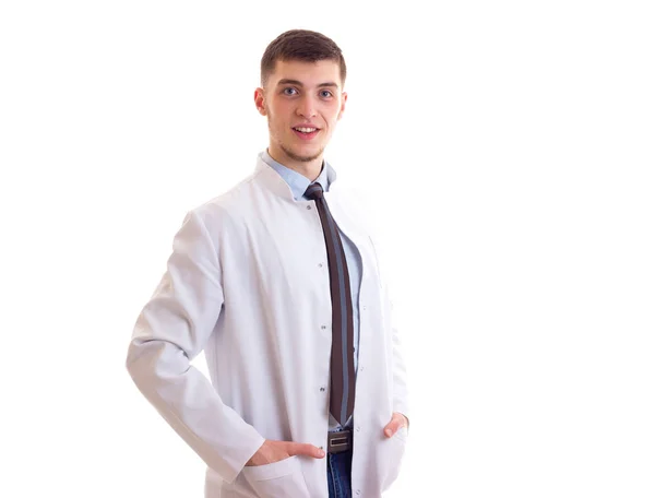 Ung man i läkare klänning — Stockfoto