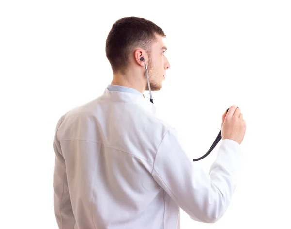 Young man in doctor gown — Stock Photo, Image