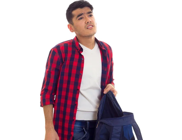 Joven con mochila — Foto de Stock