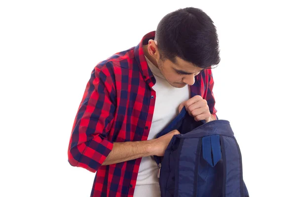 Young man with backpack — Stock Photo, Image