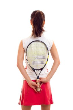 kadın tenis raketi ile