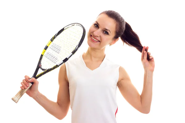 テニス ラケットを持つ女性 — ストック写真