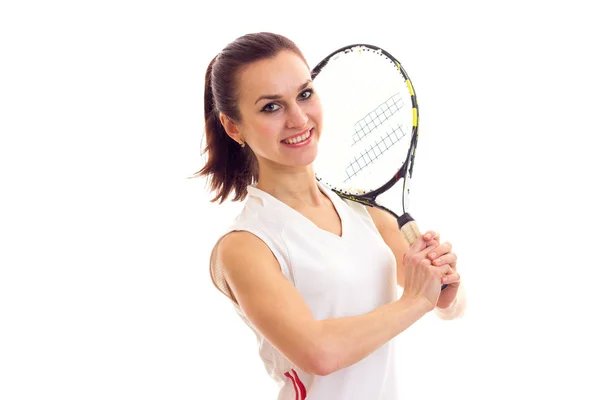 테니스 라켓을 가진 여자 — 스톡 사진