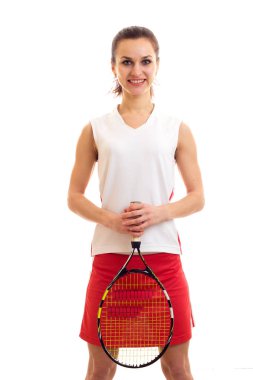 kadın tenis raketi ile