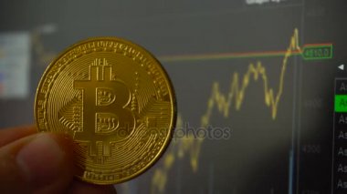Bitcoin para terminal ticaret karşısında insanın elinde