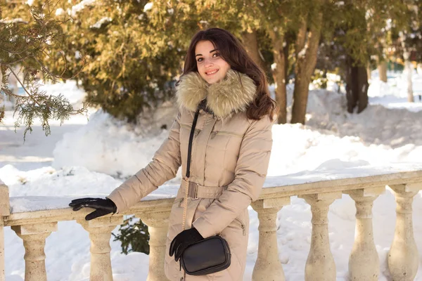 Niesamowite, ładna kobieta w zimie — Zdjęcie stockowe