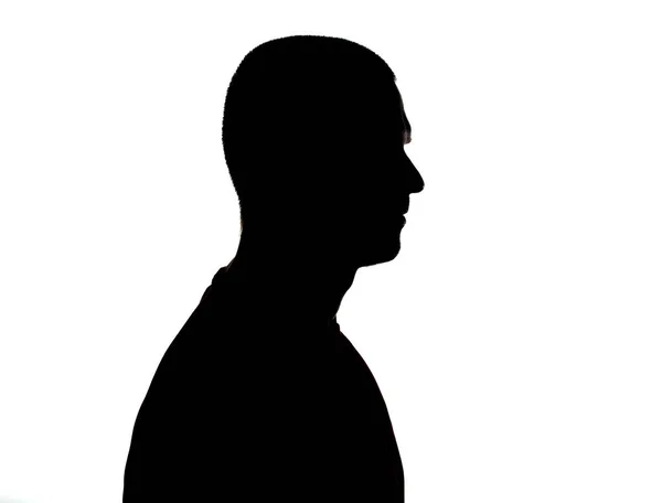 Silhouette of adult man portrait in studio — Stock Photo, Image