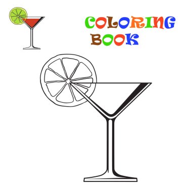 Cosmopolitan kokteyl. Vektör çizim