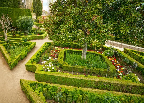 Gardens of the Generalife in Alhambra. Granada, Spain — Stock Photo, Image