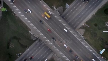 Yol kavşağı. Havadan görünümü.