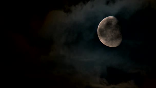 Moon and stormy dark clouds — Stock Video