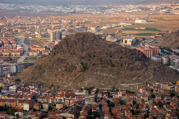 Afyonkarahisar kalesi kalıntıları ediyor şehre görüntülemek — Stok fotoğraf