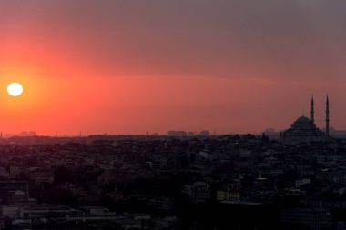 İstanbul Cityscape gün batımı