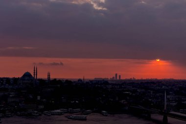 İstanbul Cityscape gün batımı