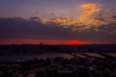 İstanbul Cityscape gün batımı