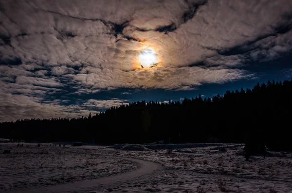 Hermosa Puesta Sol Sobre Famosa Montaña Igman Bosnia Herzegovina — Foto de Stock