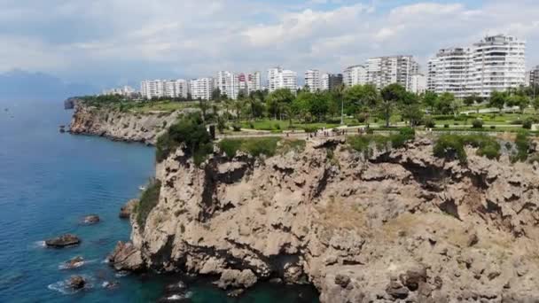 Arial view to City of Antalya — стоковое видео