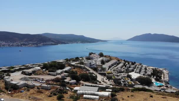 Vista aérea de la ciudad de Bodrum — Vídeo de stock