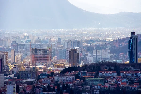 Stadtbild Von Sarajevo Hauptstadt Von Bosnien Und Herzegowina Bei Sonnenuntergang — Stockfoto