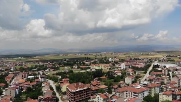 Arial shoot of Sandikli city in Turkish Afyonkarahisar region — Stock video